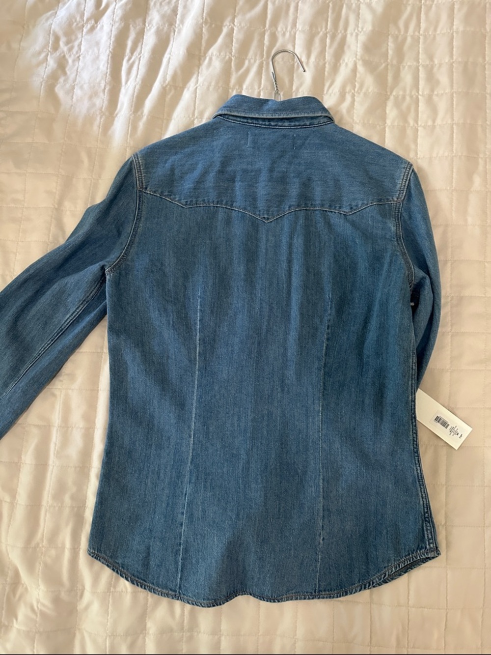 Denim Forum Classic Western Denim Shirt - Medium Blue - Picture 4 of 5